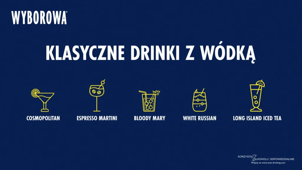 Klasyczne drinki z wódką Wyborowa