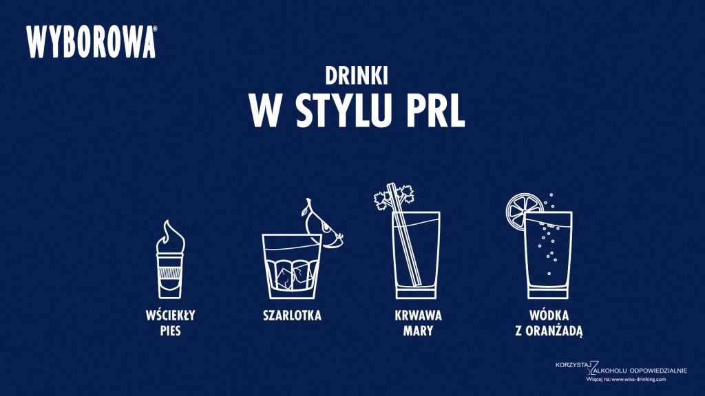 Drinki z wódką w stylu PRL